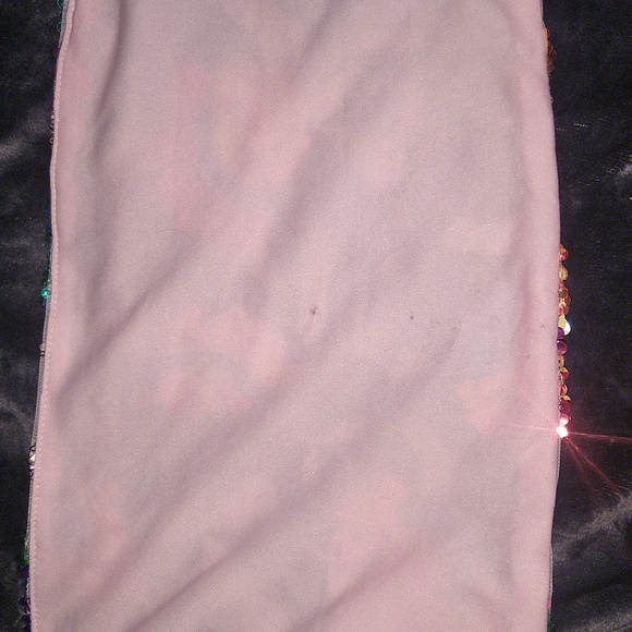 Colorful Sequin Wrap, Scarf top, Chain Halter. - Picture 5 of 8